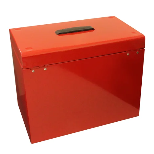 ValueX Cathedral Metal Suspension File Box A4 Red - FPA4RD Portable Suspension Filing 14319CA