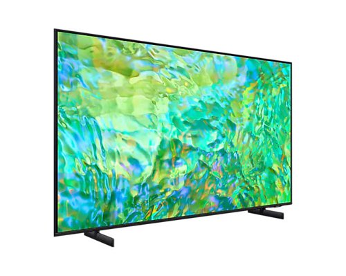 8SAUE43CU8000K | Crystal clear, lifelike colourWhether you're bingeing on a boxset or feasting on a blockbuster, you’ll see everything in crystal clear and lifelike colour. Dynamic Crystal Colour delivers rich and vibrant images in over one billion shades – 64 times more than conventional UHD TVs.A slim and sleek designYou don’t just want your TV to look good when it's on - you want it to blend into your room when it's off too. This TV has a slim design with a clean cable solution, so it will look stunning from any angle.Upgrade the picture and sound qualityThink of the processor as the brain of the TV, working in the background to improve the picture and sound quality. Simply relax and enjoy the content you love whilst the TV boosts the quality to 4K detail and adjusts the sound depending on what's playing. Streaming movies or watching live sport, you’ll feel part of the action.An abundance of apps and services to enjoyWith the best-selling Samsung Smart TV you can dive into a huge collection of 4K films, TV shows and all your catch-up TV apps – including Netflix, Disney+, Apple TV, NOW TV and BT Sport apps – all in one place. Not sure what to watch? Our easy-to-use Smart Hub platform gives you recommendations.
