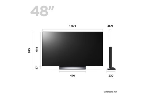 LG OLED Evo C3 48 Inch 4K Ultra HD 4 x HDMI Ports 3 x USB Ports Smart TV LG Electronics