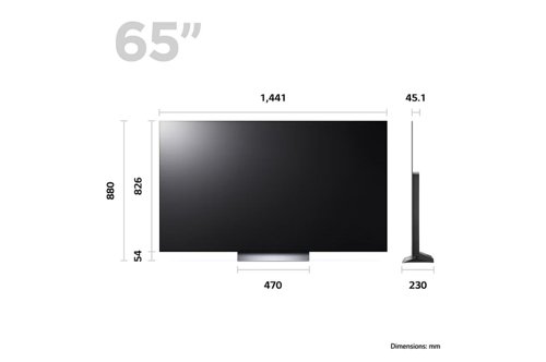 LG OLED Evo C3 65 Inch 4K Ultra HD 4 x HDMI Ports 3 x USB Ports Smart TV Televisions 8LGOLED65C36LC