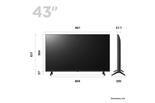 LG UR78 43 Inch 4K Ultra HD 3 x HDMI Ports 2 x USB Ports LED Smart TV Televisions 8LG43UR78006LK