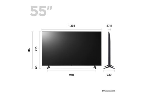 LG UR78 55 Inch 4K Ultra HD 3 x HDMI Ports 2 x USB Ports LED Smart TV Televisions 8LG55UR78006LK