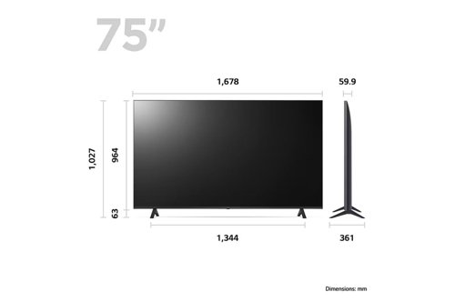 LG UR78 75 Inch 4K Ultra HD 3 x HDMI Ports 2 x USB Ports LED Smart TV