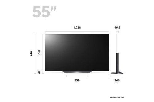 LG OLED B3 55 Inch 4K Ultra HD 4 x HDMI Ports 2 x USB Ports Smart TV Televisions 8LGOLED55B36LA