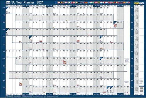 Sasco EU Planner 2024 Mounted 915W x 610H mm - 2410222