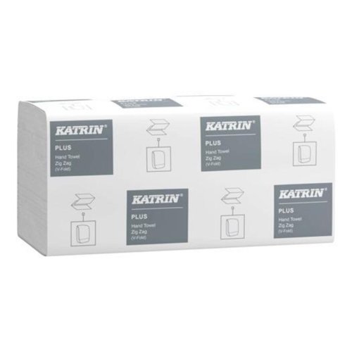 Katrin Plus V-fold Paper Towels Zig Zag 20x300 Sheets 1-Ply (Pack 6000 Towels) - 83114