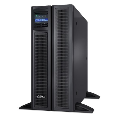 Protect servers, switches, networking devices, and point-of-sale equipment with the APC Smart-UPS X 2200VA. APC Smart-UPS provide backup battery power during power outages and continuously safeguard devices from fluctuating power conditions and surges. With premium protection and simplified management, the 2200VA UPS ensures consistent and reliable connectivity at the most critical moments. With 12 outlets and a compatibility with external battery packs, this server UPS provides uninterrupted and scalable battery power to connected electronics. Connect to 10 of the SMX120BP external battery packs to increase the amount of time the UPS can provide battery power to devices (battery packs sold separately). Use the intuitive LCD interface and PowerChute software to configure settings and monitor usage. A SmartSlot in the back of the UPS offers the option to add a network management card to remotely manage the UPS over the network (network cards sold separately).