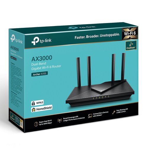 TP-Link AX3000 Dual Band Gigabit Wi-Fi 6 Router Network Routers 8TP10347433