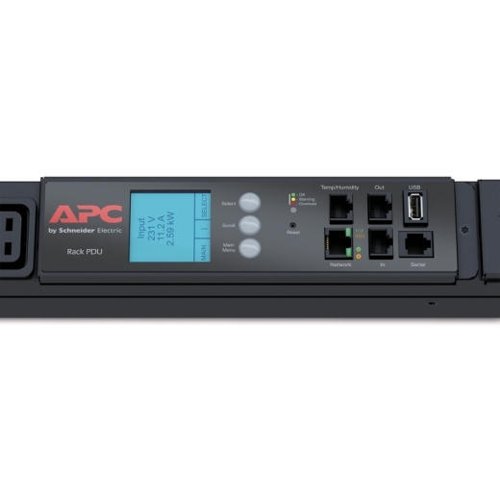 8APAP8886 | APC Metered Rack Power Distribution Units (PDUs) provide active metering to enable energy optimization and circuit protection. The output and input connections are (30) C13 & (12) C19, and the cable length is 1.83m. User-defined alarm thresholds mitigate risk with real-time local and remote alerts to warn of potential circuit overloads. Metered Rack PDUs provide power utilization data to allow Data Centre Managers to make informed decisions on load balancing and right sizing IT environments to lower the total cost of ownership. Metered Rack PDUs include real power monitoring, a temperature/humidity sensor port, locking IEC receptacles, and ultra-low profile circuit breakers. Users can access and configure Metered Rack PDUs through secure Web, SNMP, or Telnet Interfaces which are complimented by APC Centralized Management platforms using InfraStruxure Central, Operations, Capacity, and Energy Efficiency.