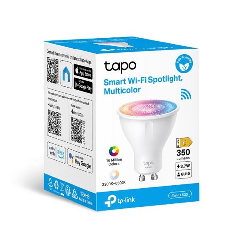 TP-Link Tapo Smart Spotlight Multicolour Lightbulb 8TP10369885 Buy online at Office 5Star or contact us Tel 01594 810081 for assistance
