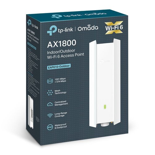 TP-Link AX1800 Indoor Outdoor WiFi 6 Power over Ethernet Access Point 8TP10355992 Buy online at Office 5Star or contact us Tel 01594 810081 for assistance