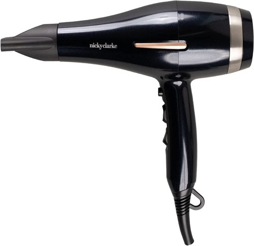 Nicky Clarke Frizz Control Lightweight 2200W AC Hair Dryers Black and Rose Gold