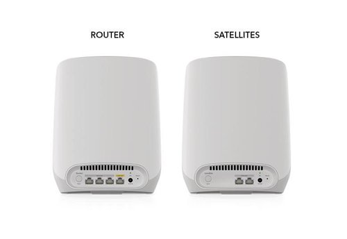 8NE10378989 | Upgrade to blazing-fast 5.4Gbps of Wi-Fi 6 on up to 75 devices simultaneously across more space: 7 rooms or up to 6,000 sq. ft. The RBK763S includes a dedicated connection for instant router-satellite communication so Wi-Fi speed stays fast as more devices connect, and 7 Gigabit ports to give your most demanding tech products their own wired connection.