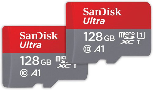 SanDisk Ultra 128GB MicroSDXC Memory Card and SD Adapter 2 Pack