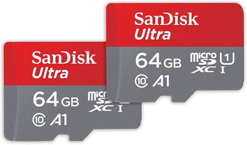 SanDisk Ultra 64GB Class 10 UHS-1 U1 MicroSDXC Memory Card 2 Pack 8SD10372687 Buy online at Office 5Star or contact us Tel 01594 810081 for assistance