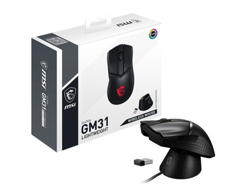MSI CLUTCH GM31 LIGHTWEIGHT 12000 DPI 6 Buttons Optical Wireless Mouse