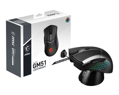 MSI CLUTCH GM51 LIGHTWEIGHT 26000 DPI 6 Buttons Optical Wireless Mouse
