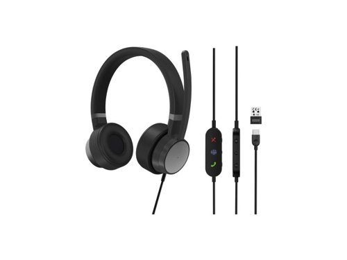 Lenovo Go Wired Active Noise Cancellation Headset Compatible with Microsoft Teams Thunder Black Headsets & Microphones 8LEN4XD1C99223