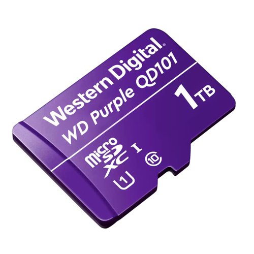 Western Digital’s WD Purple SC QD101 microSD card is designed specifically for the mainstream security camera market. Using advanced 96-layer 3D NAND technology, the card delivers a cost-effective combination of ultra endurance, high performance, and wide capacity range up to 1TB1, and its support for card health monitor functionality allows for pre-emptive storage management. With the fast-growing market of security cameras, and growing adoption of 4K video, this card offers the right combination of longevity and capacity to handle the 24/7 continuous recording workload.  Trust Western Digital to deliver WD Purple –the ideal microSD storage for security video cameras and edge devices.