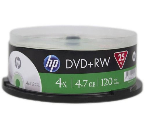 Verbatim DVD+RW 4X 25Pk Cake Box HP 4.7GB DWE0014-3 69333
