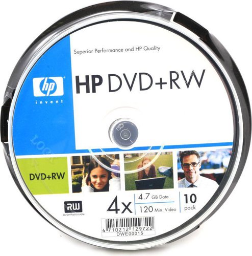 Verbatim DVD+RW 4X 10Pk Cake Box HP 4.7GB DWE00015-3 69332