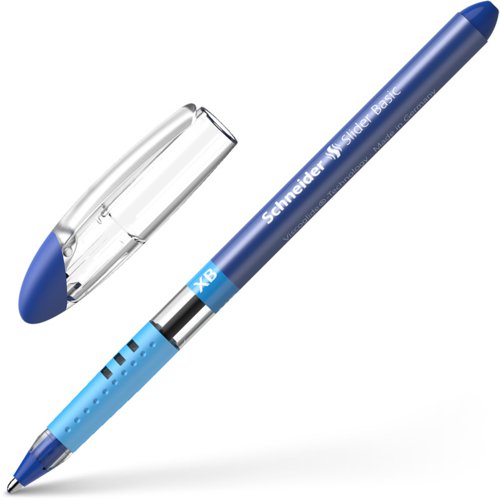 Schneider Slider Basic XB Ballpoint Pen Extra Broad Tip Blue Ink with Rubberised Grip Zones (Pack 10) - 151203  49328SQ