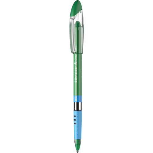 Schneider Slider Basic XB Ballpoint Pen Extra Broad Tip Green Ink with Rubberised Grip Zones (Pack 10) - 151204  49335SQ