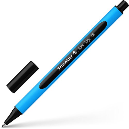 Schneider Slider Edge XB Ballpoint Pen Extra Broad Tip Black Ink with Rubberised Three Sided Barrel made of 83% Recycled Plastic (Pack 10) - 152201  49286SQ