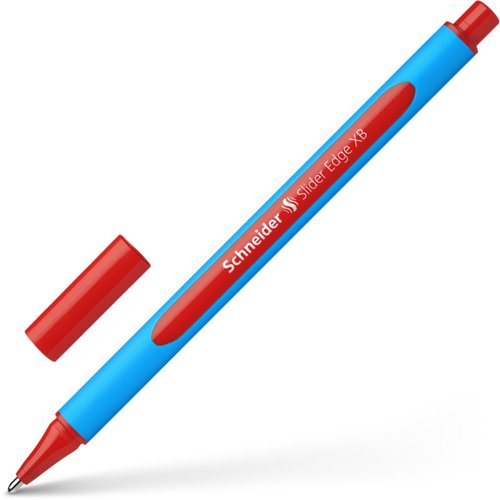 Schneider Slider Edge XB Ballpoint Pen Extra Broad Tip Red Ink with Rubberised Three Sided Barrel made of 83% Recycled Plastic (Pack 10) - 152202  49293SQ