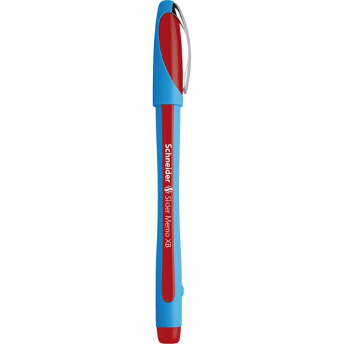 Schneider Slider Memo XB Ballpoint Pen Extra Broad Tip Red Ink with Viscoglide Technology made of 85% Recycled Plastic (Pack 10) - 150202  49265SQ