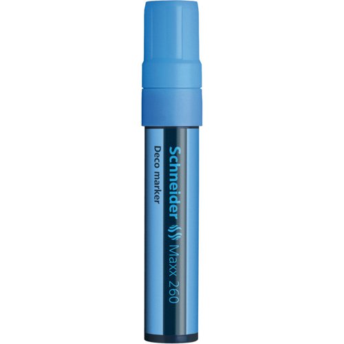 Schneider Maxx 260 Chalk Marker Odourless Liquid Chalk Chisel Tip 5mm-15mm Line Width Blue (Pack 5) - 126010  49496SQ