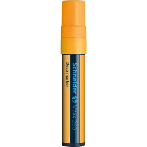 Schneider Maxx 260 Chalk Marker Odourless Liquid Chalk Chisel Tip 5mm-15mm Line Width Orange (Pack 5) - 126006  49482SQ