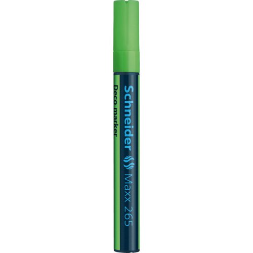 Schneider Maxx 265 Chalk Marker Odourless Liquid Chalk Bullet Tip 2mm-3mm Line Width Green (Pack 10) - 126511  49538SQ