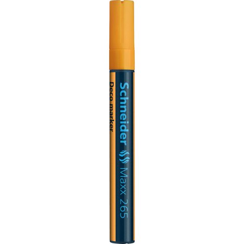 Schneider Maxx 265 Chalk Marker Odourless Liquid Chalk Bullet Tip 2mm-3mm Line Width Orange (Pack 10) - 126506  49517SQ