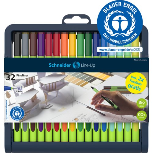 Schneider Line-Up Pencil case stand Fineliner Assorted 0.4 mm