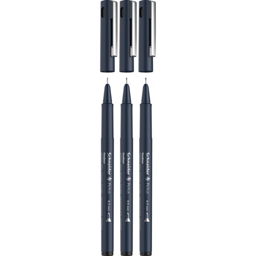 Schneider Pictus Wallet Fineliner Black Assorted Sizes