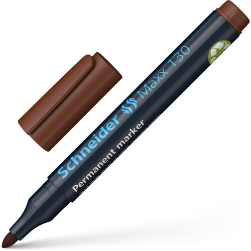 Schneider Maxx 130 Permanent Marker Bullet Tip 1mm-3mm Brown (Pack 10) - 113007