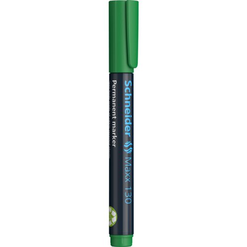 Schneider Maxx 130 Permanent Marker Bullet Tip 1mm-3mm Green (Pack 10) - 113004 49573SQ