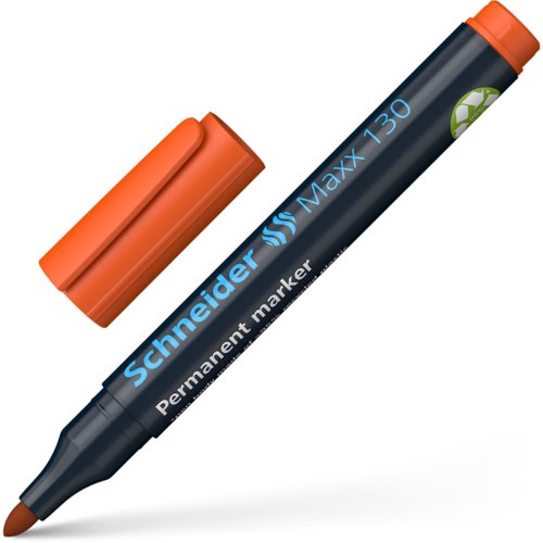 Schneider Maxx 130 Permanent Marker Bullet Tip 1mm-3mm Orange (Pack 10) - 113006