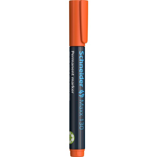 Schneider Maxx 130 Permanent Marker Bullet Tip 1mm-3mm Orange (Pack 10) - 113006 49587SQ