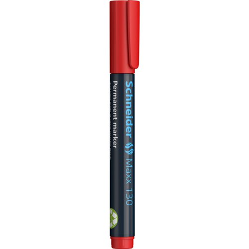 Schneider Maxx 130 Permanent Marker Bullet Tip 1mm-3mm Red (Pack 10) - 113002 49559SQ