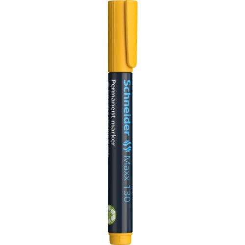 Schneider Maxx 130 Permanent Marker Bullet Tip 1mm-3mm Yellow (Pack 10) - 113005  49580SQ