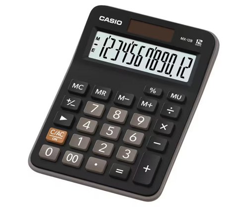 Casio 12 Digit Calculator Desktop Dual Power