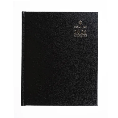 Collins Quarto Diary Week to View Appointments 2024 Black 819787