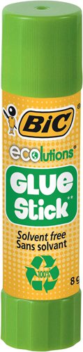 Bic Ecolutions Glue Stick Washable and Solvent Free 8g (Pack 5) - 9049263 Bic