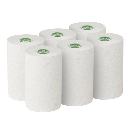 Scott Essential 1-Ply Hand Towels Rolled Slimroll E-Roll White (Pack of 6) 6639 KC04286 Buy online at Office 5Star or contact us Tel 01594 810081 for assistance