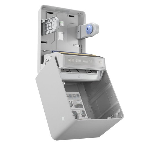 Kimberly Clark ICON Automatic Rolled Hand Towel Dispenser Grey and Faceplate Silver Mosaic 53691 KC58820 Buy online at Office 5Star or contact us Tel 01594 810081 for assistance