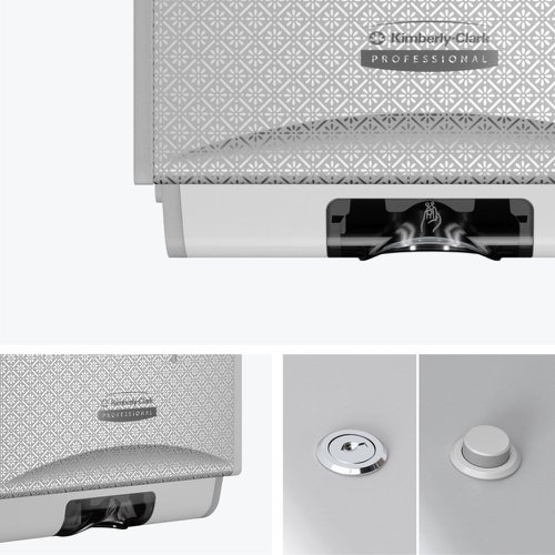 KC ICON Auto Soap and Sanitiser Dispenser Grey and Faceplate Silver Mosaic 53694 Soap & Lotion Dispensers KC58824