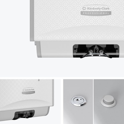 Kimberly Clark ICON Auto Soap and Sanitiser Dispenser White and Faceplate White Mosaic 53944