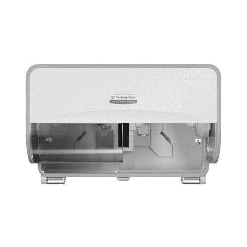 Kimberly Clark ICON Standard 2-Roll Toilet Paper Dispenser Horizontal White and Faceplate White Mosa - KC58792